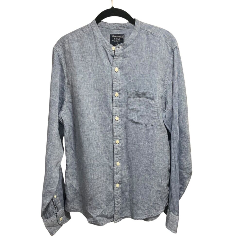 Abercrombie & Fitch Mens Long Sleeve Button Up Coastal Nautical Shirt M Preppy